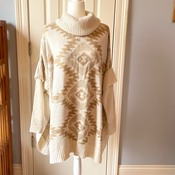 Quinn cowl neck, poncho-style sweater - Picture 1 of 14